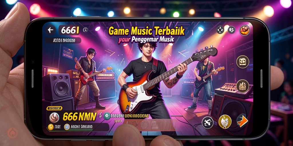 Screenshot utama 666I menampilkan pengalaman bermain musik yang imersif.