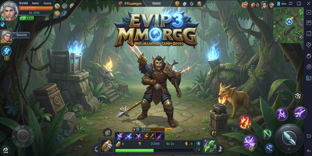 Tangkapan layar gameplay EVIP3 menampilkan aksi seru dalam dunia MMORPG.