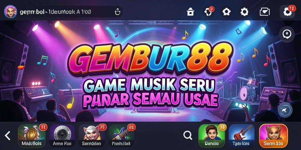 Screenshot dari gameplay seru di GEMBUR88 menampilkan tantangan musik.