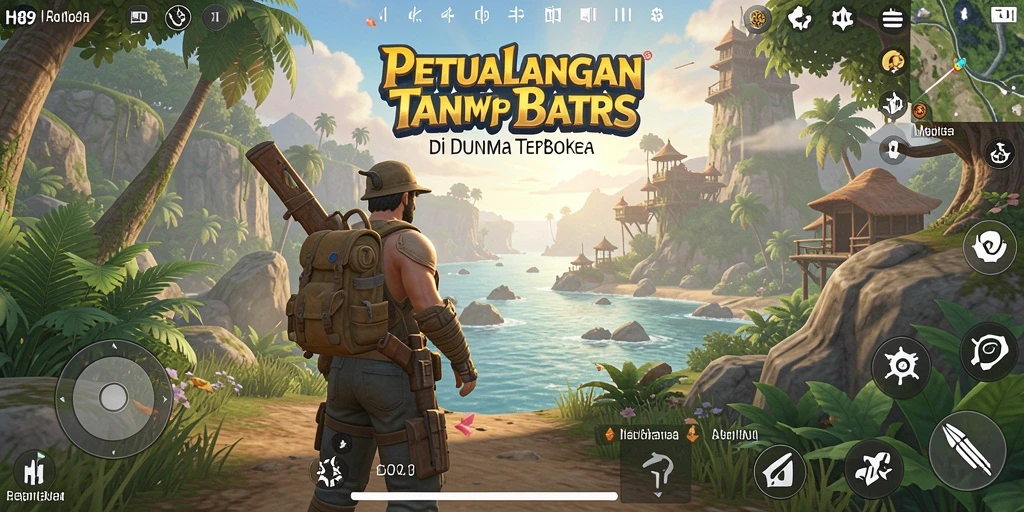 Screenshot H89 menampilkan karakter beraksi dalam dunia terbuka yang luas.