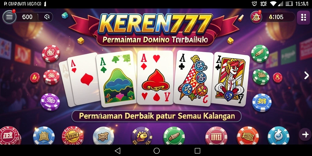 Tampilan gameplay seru saat bermain Domino di KEREN777.