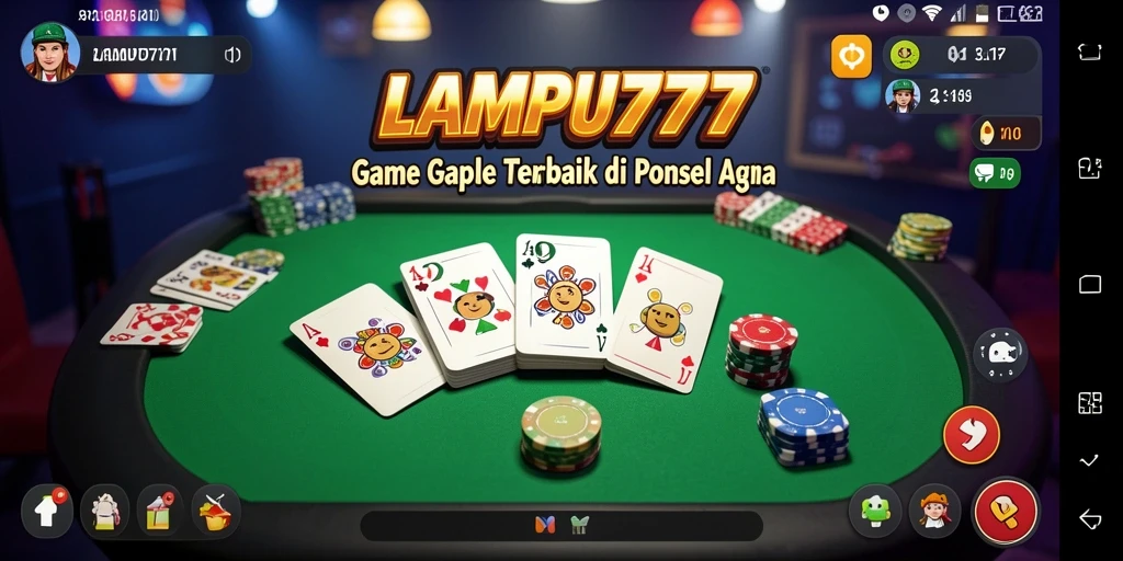Screenshot gameplay LAMPU777 yang menunjukkan momen seru bermain Gaple.