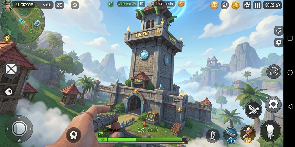 Menampilkan gameplay menara pertahanan yang intens dan strategis.
