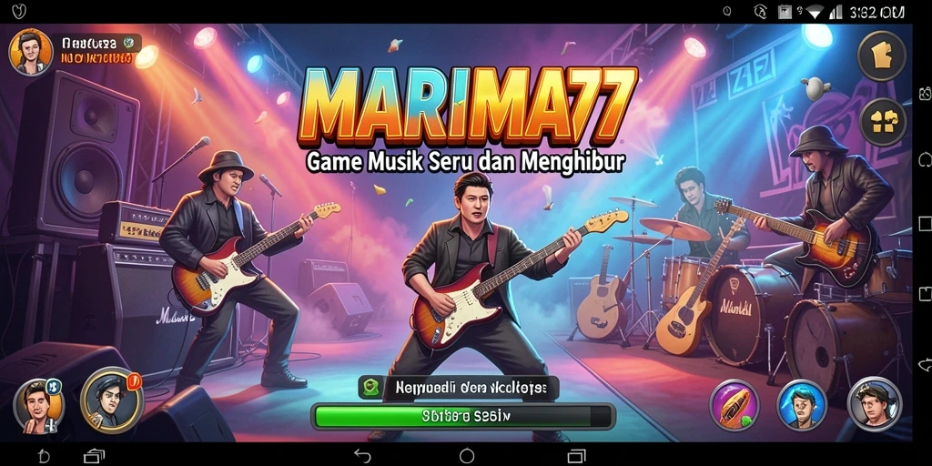 Tampilan gameplay seru dari MARIMA77 yang penuh warna.