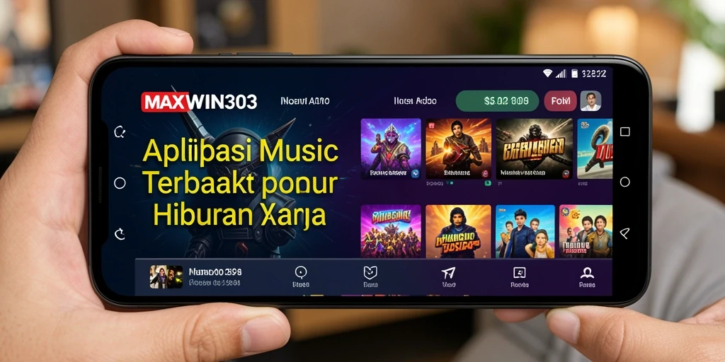 Tampilan gameplay <strong>MAXWIN303</strong> menunjukkan antarmuka mendengarkan musik yang menarik.