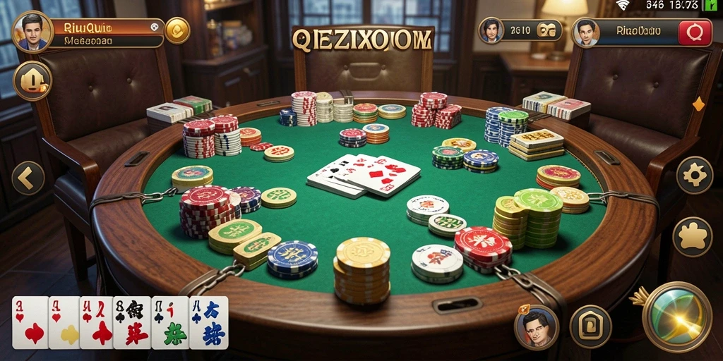 Tangkapan layar utama REZIXO menampilkan gameplay QiuQiu yang seru.