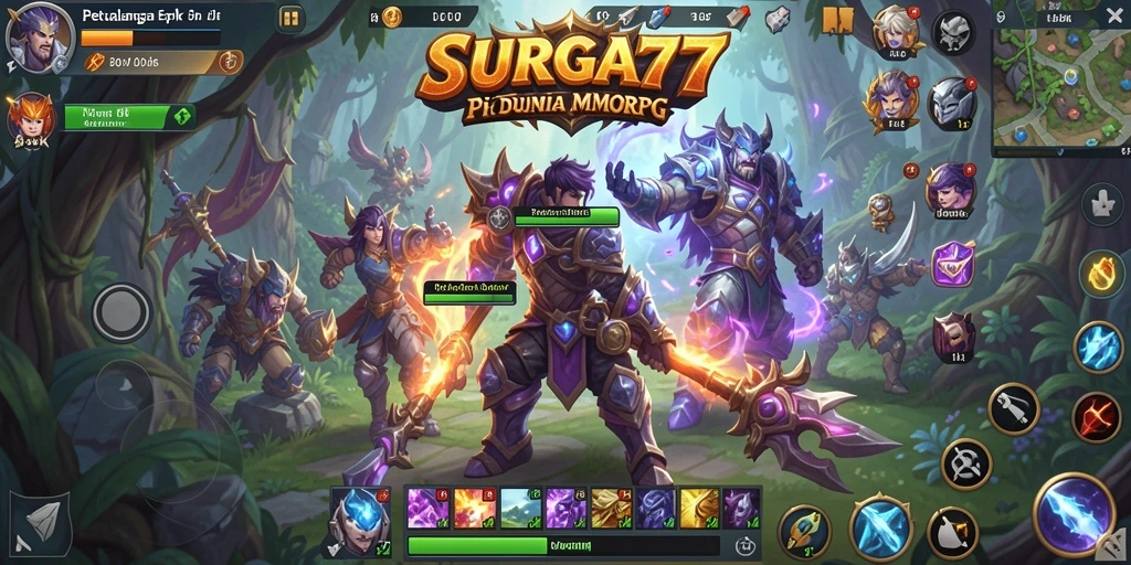 Screenshot SURGA77 menampilkan aksi pertarungan mendebarkan di dunia MMORPG.