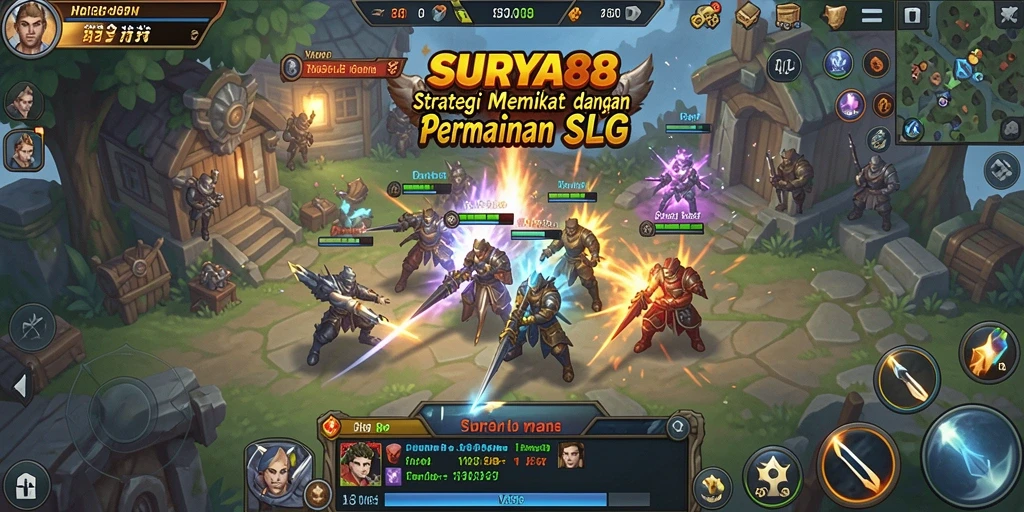 Tampilan gameplay SLG yang mendebarkan di SURYA88.